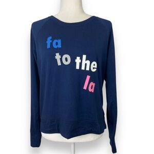 Navy Jenn intimates FaToTheLa Christmas theme long-sleeve Shirt Pajama top M